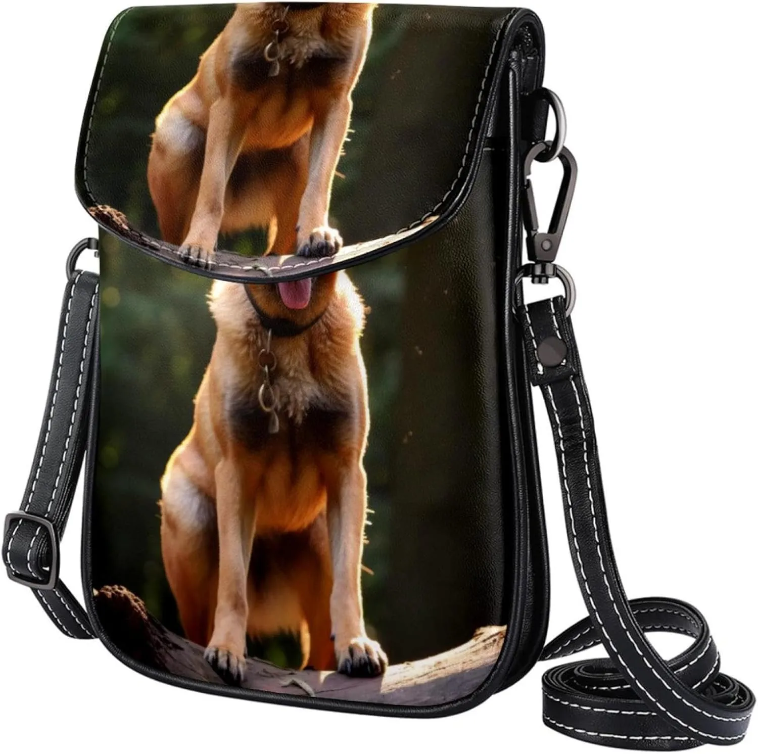 Faux Leather Crossbody Bag for Women, Messenger Bag, Shoulder Bag, German Shepherd Dog Animal
