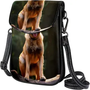 Faux Leather Crossbody Bag for Women, Messenger Bag, Shoulder Bag, German Shepherd Dog Animal