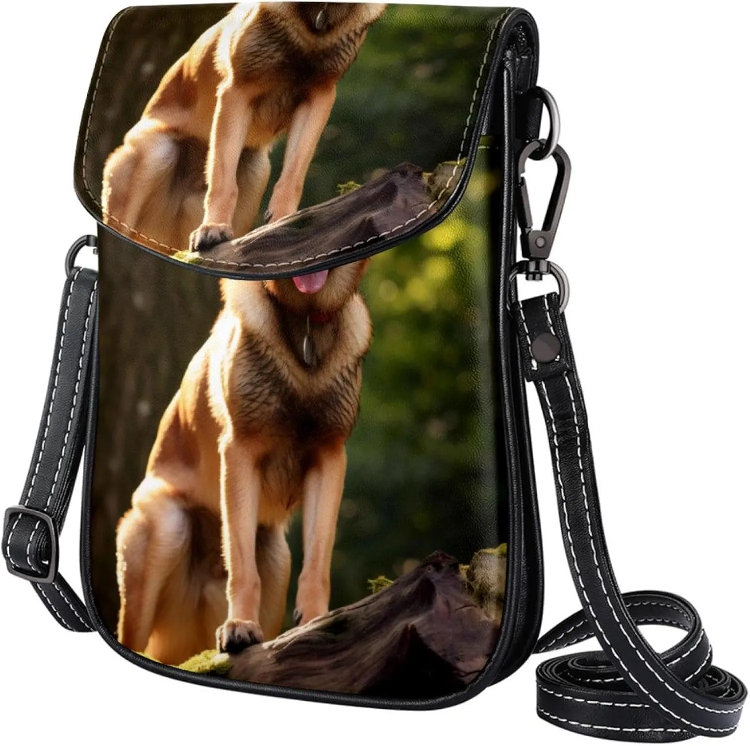 Faux Leather Crossbody Bag for Women, Messenger Bag, Shoulder Bag, German Shepherd Dog