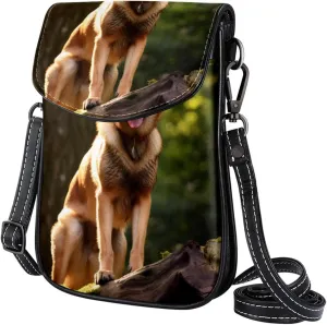 Faux Leather Crossbody Bag for Women, Messenger Bag, Shoulder Bag, German Shepherd Dog