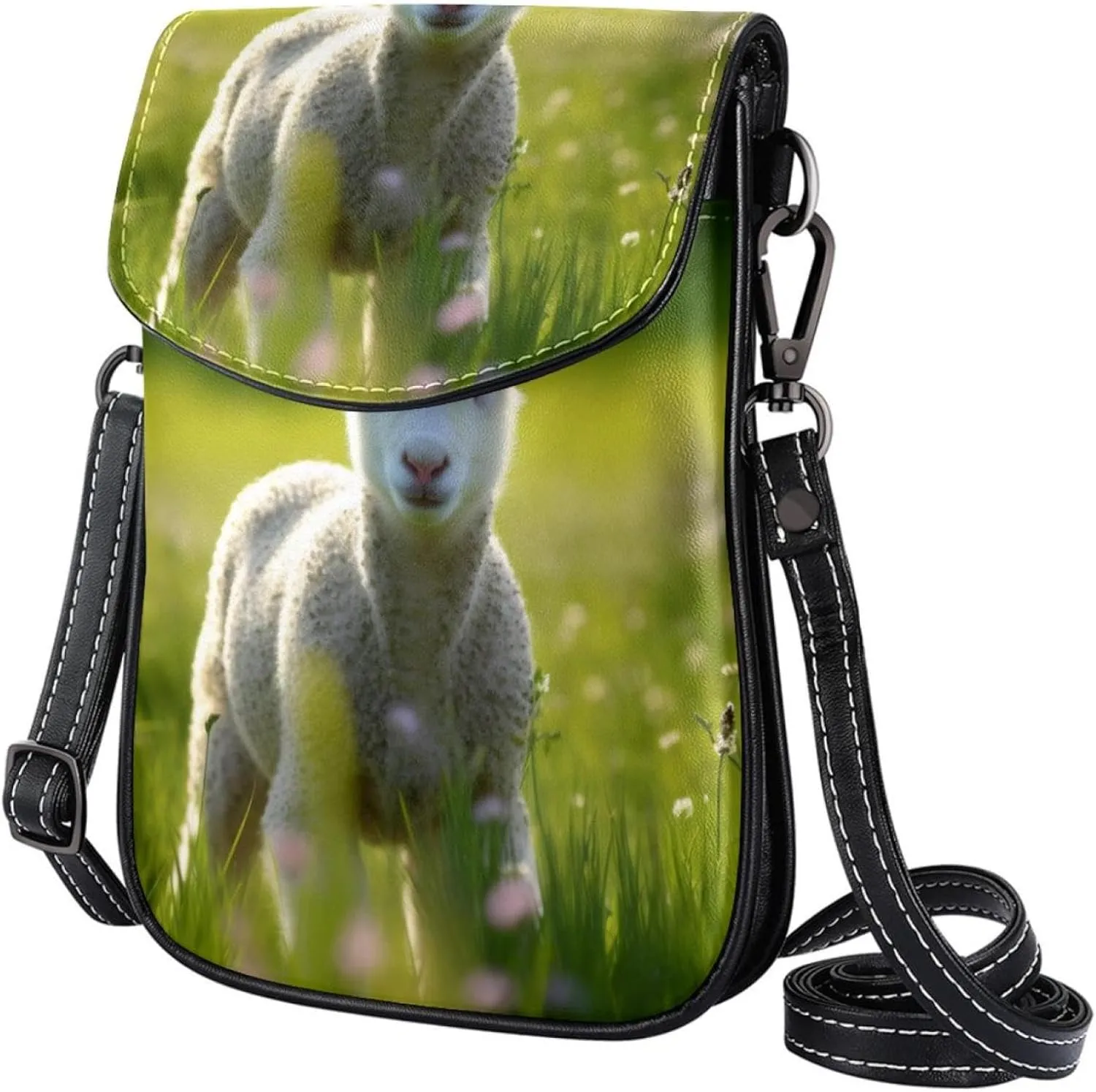 Faux Leather Crossbody Bag for Women, Messenger Bag, Shoulder Bag, lovely sheep lamb