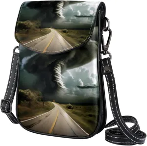 Faux Leather Crossbody Bag for Women, Messenger Bag, Shoulder Bag, tree and tornado