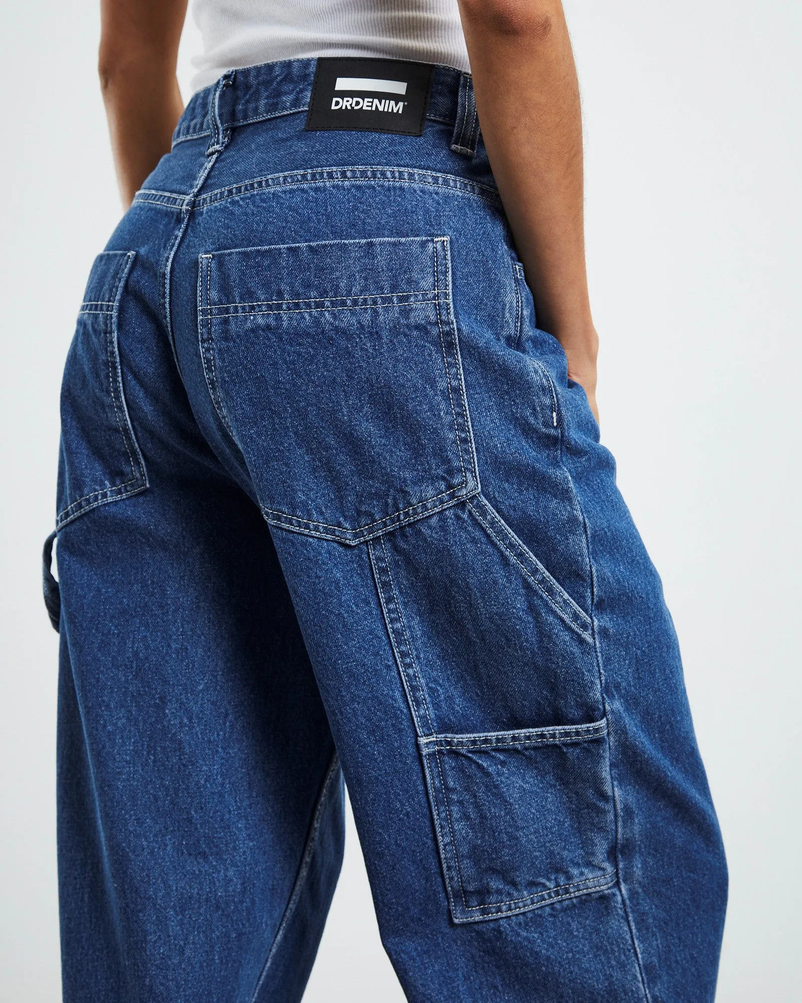 Faye Worker Denim Jeans Pebble Mid Stone
