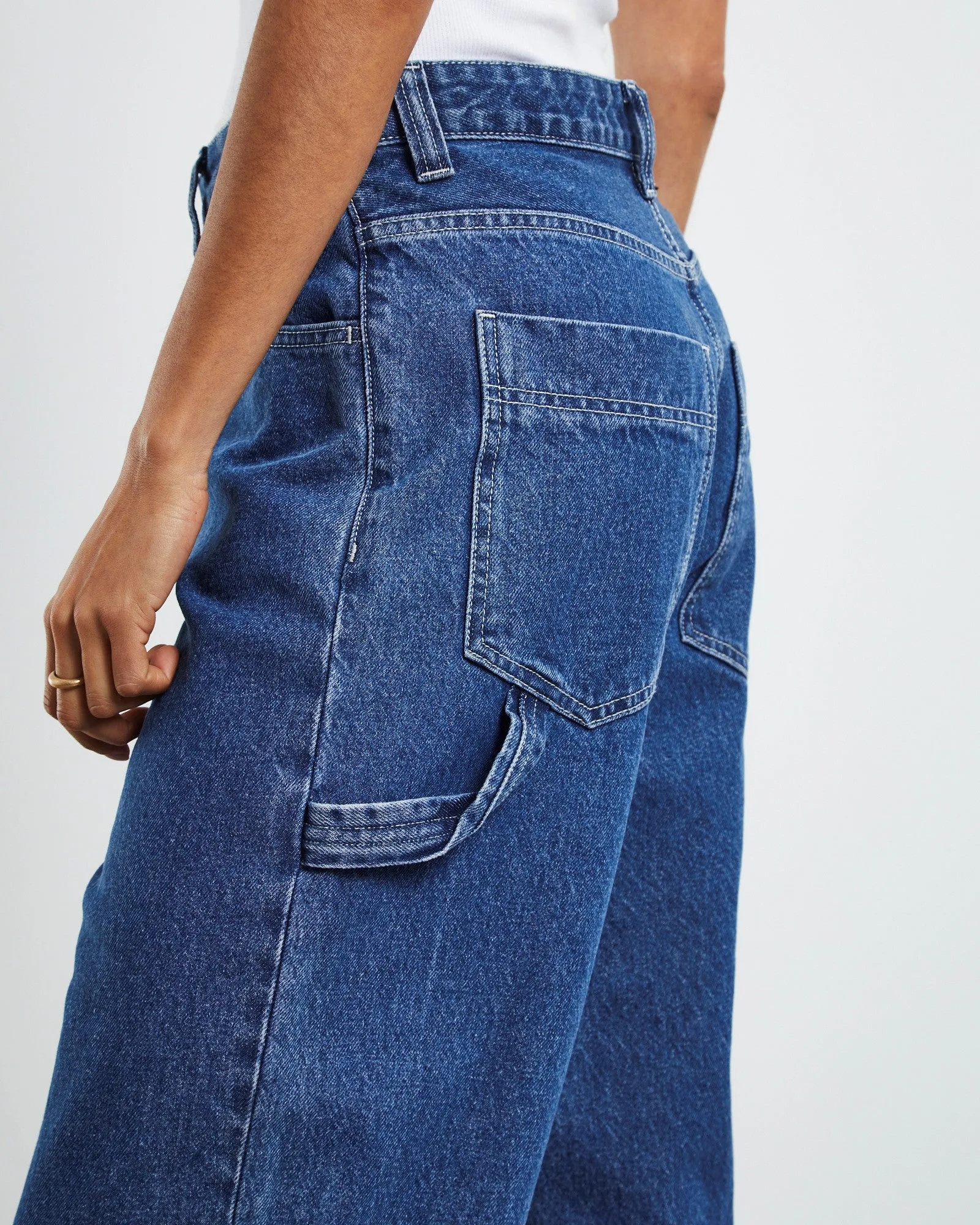Faye Worker Denim Jeans Pebble Mid Stone