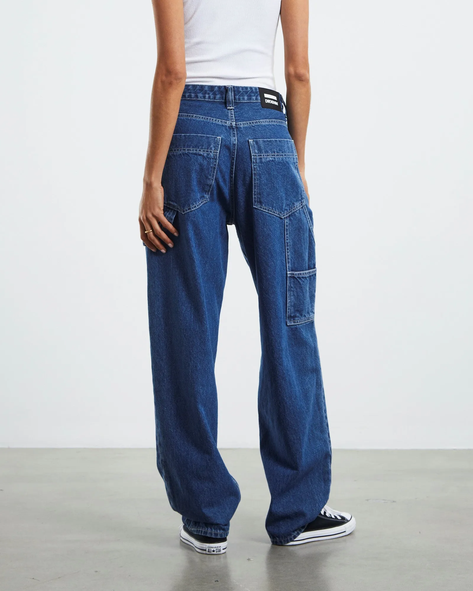 Faye Worker Denim Jeans Pebble Mid Stone