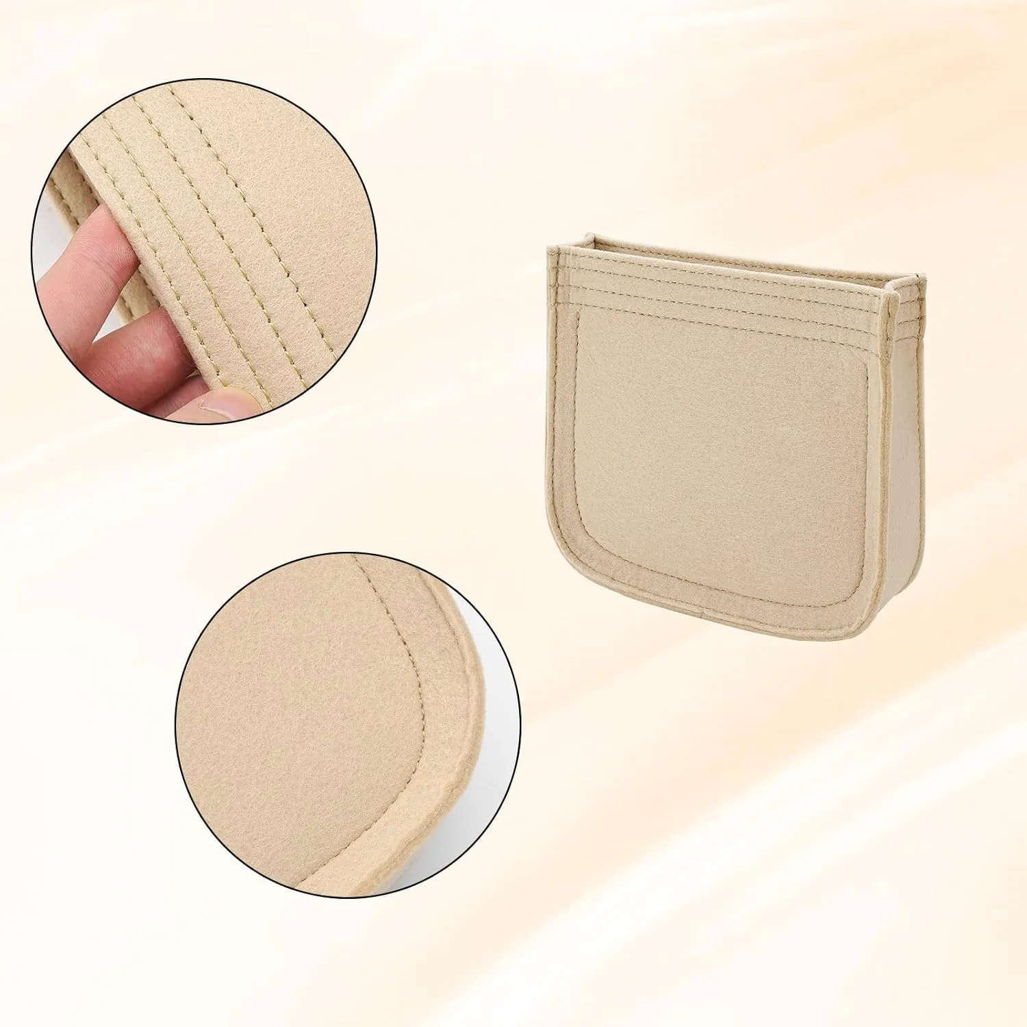 Felt Organizer Suitable for H Evelyne 16 Bag, Premium Purse Felt Insert (E16, Beige)
