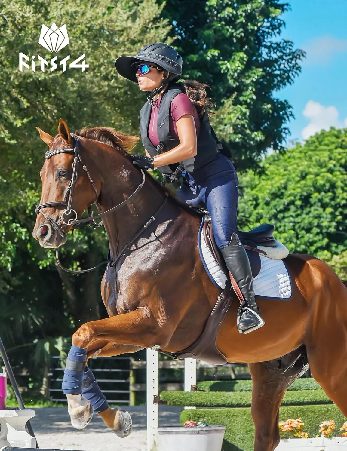 FitsT4 Sports Women's Denim Riding Breeches with Pockets Full Seat Horseback Riding Pants Equestrian Breeches for Women