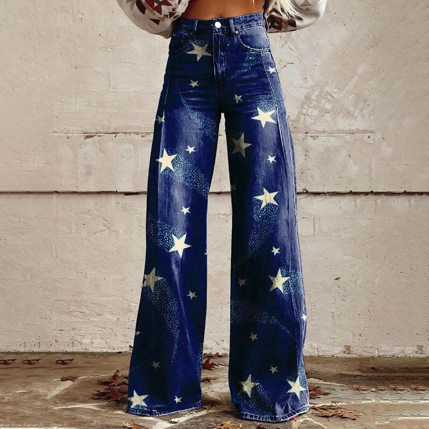 Flare Jeans for Women 2025 Wide Leg Casual Baggy Denim Pants Plus Size High Waist Straight Leg Bell Bottom Trousers