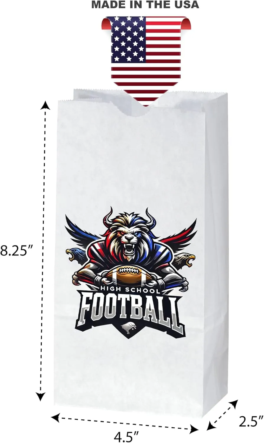 Flexicore Packaging Custom Printed White SOS Popcorn Paper Bags(10 to 1,000 QTY) (White, 4.5"x2.5"x8.25")