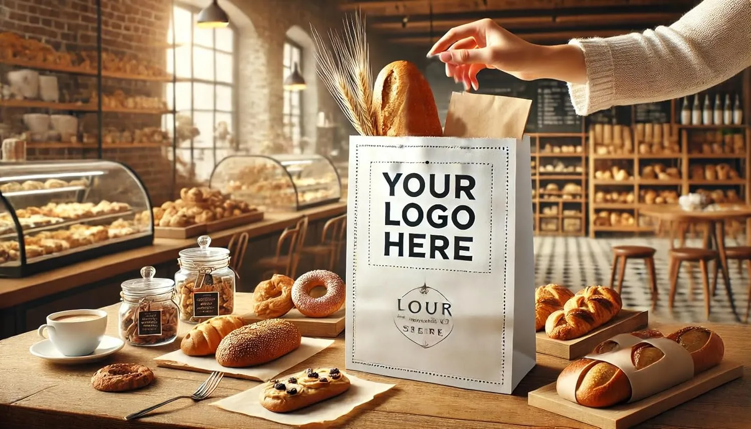 Flexicore Packaging Custom Printed White SOS Popcorn Paper Bags(10 to 1,000 QTY) (White, 4.5"x2.5"x8.25")
