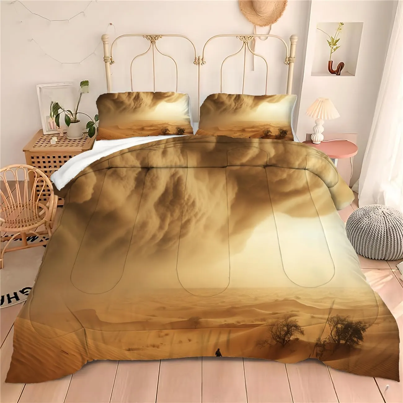 Floating Ice Comforter King Size, Antarctic Arctic Glacial Melting Comforter Set for Kids Teens Boys, Natural Scenery Bedding Quilt with 2 Pillowcases