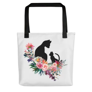 Floral Cat 'Family' Tote bag