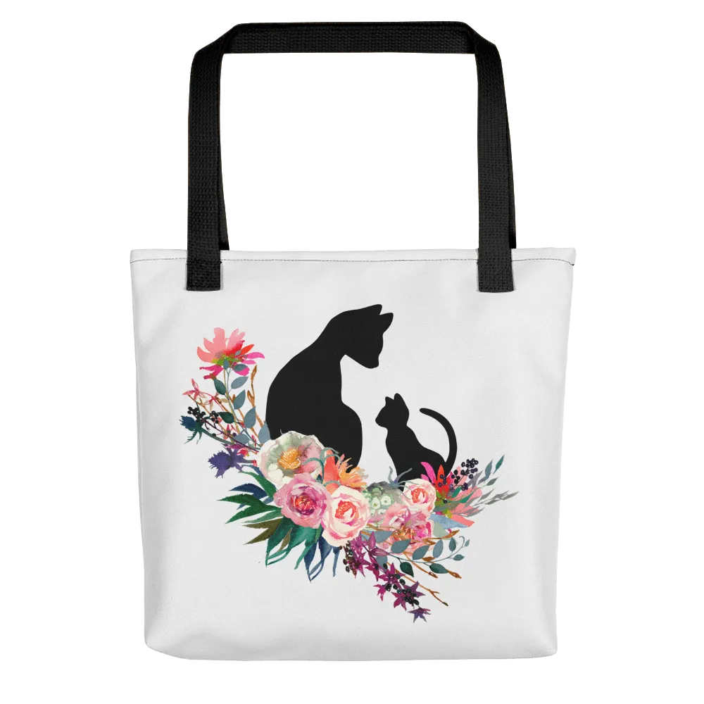 Floral Cat 'Family' Tote bag