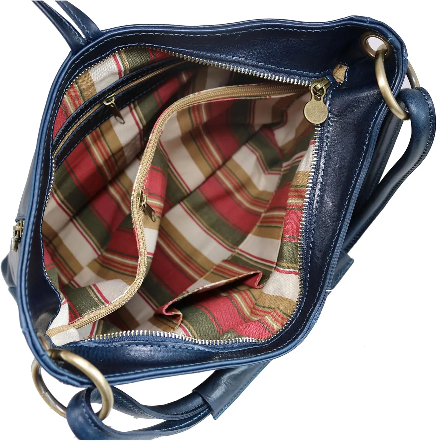 Floto Tavoli Leather Shoulder Bag Women's Handbag with Crossbody Strap (Blue)