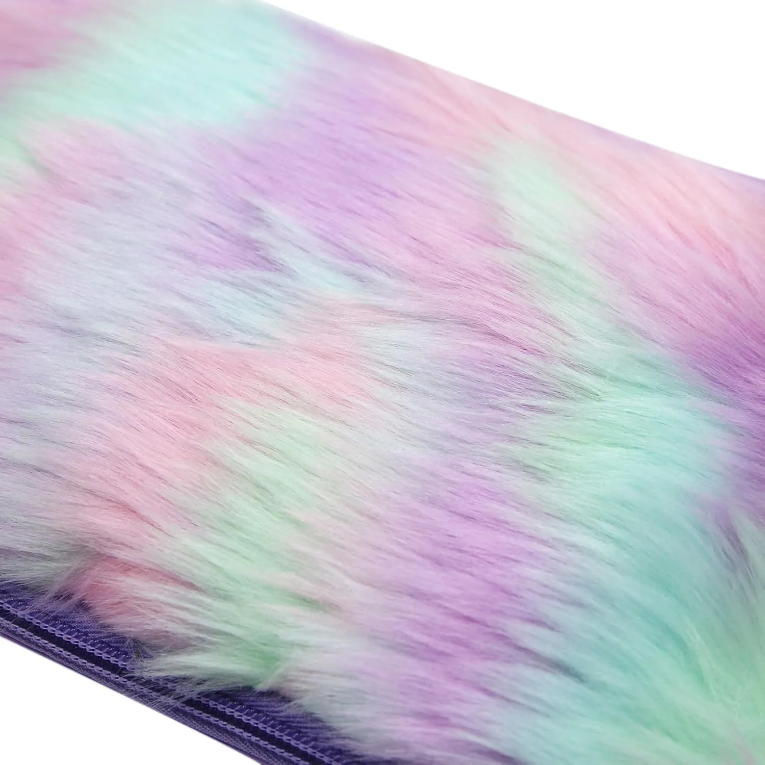 Fluffy Faux Fur Crossbody Purse for Kids Girls Women Tie Dye Rainbow Shoulder Bag Handbag Wallet