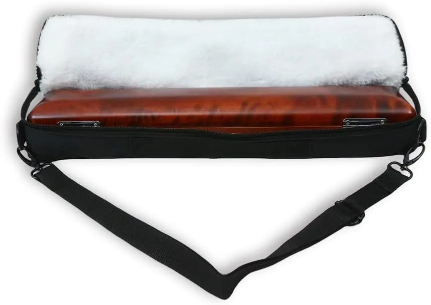 Flute Case Cover Bag with Adjustable Strap flute Storage Box with Velvet Inside Solid wood Durable Lightweight (16 hole,red)
