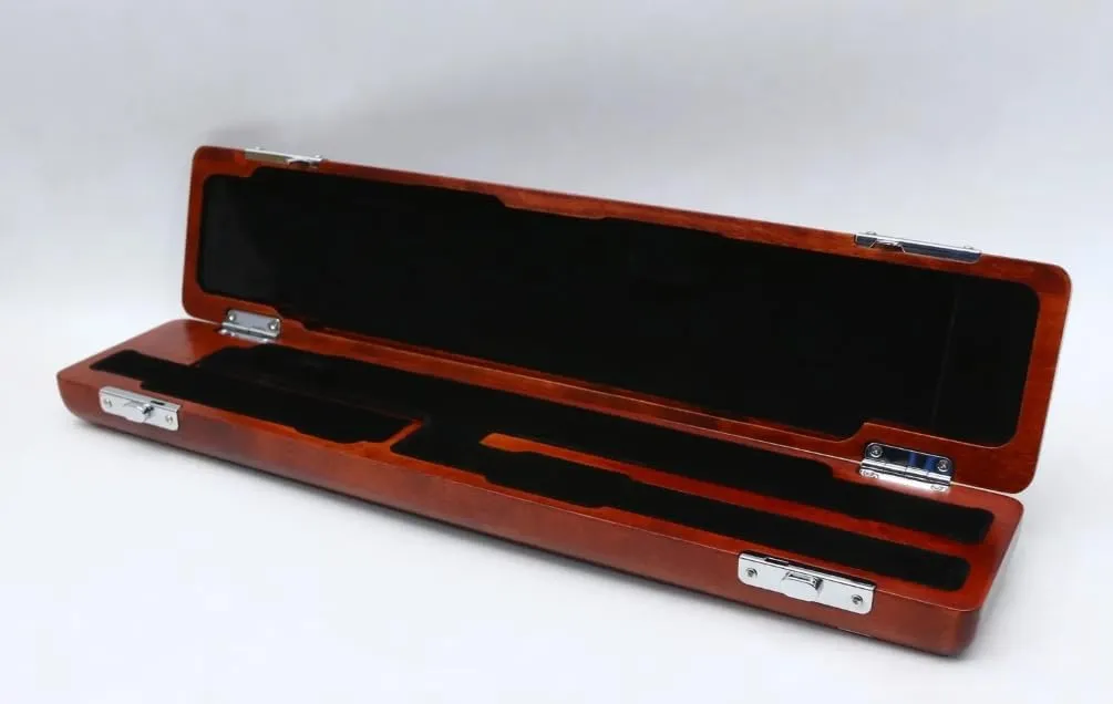 Flute Case Cover Bag with Adjustable Strap flute Storage Box with Velvet Inside Solid wood Durable Lightweight (16 hole,red)