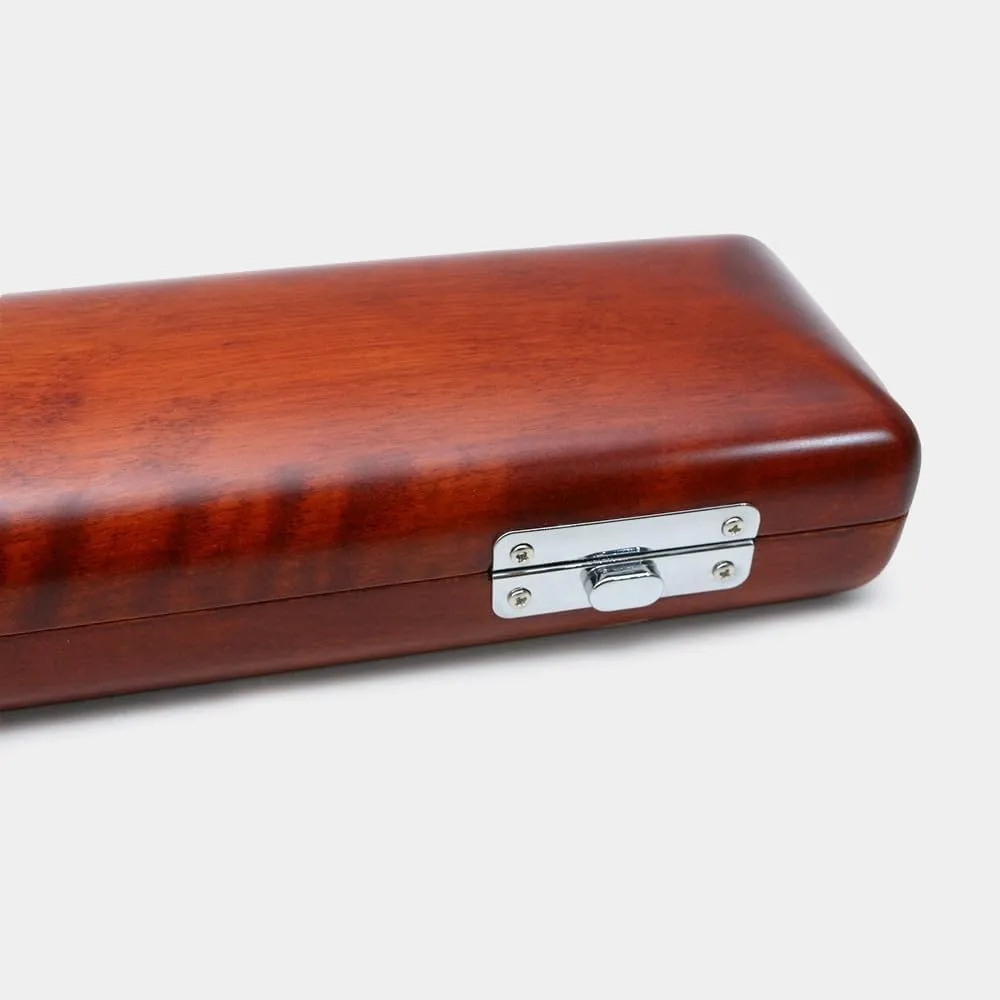 Flute Case Cover Bag with Adjustable Strap flute Storage Box with Velvet Inside Solid wood Durable Lightweight (16 hole,red)