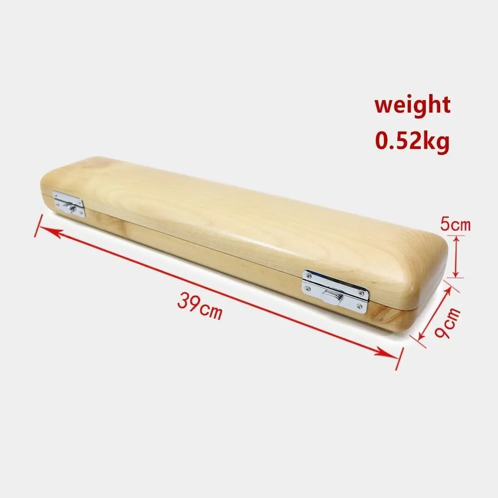 Flute Case Cover Bag with Adjustable Strap flute Storage Box with Velvet Inside Solid wood Durable Lightweight (16 hole,yellow)
