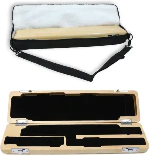 Flute Case Cover Bag with Adjustable Strap flute Storage Box with Velvet Inside Solid wood Durable Lightweight (16 hole,yellow)