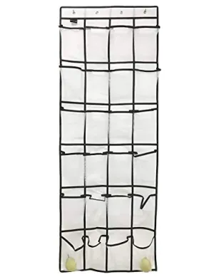 FMing Door Shoe Organizer Storage, Over The Door Organizer, Door Shoe Rack, Hanging Organizer Mesh Pocket, Shoe Hanger Kids Adults, Shoe Holder Closet, Laundry Room, Pantry, Bathroom (White)