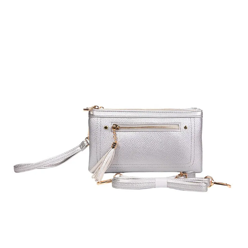 Folded Clutch with 2 Zippers