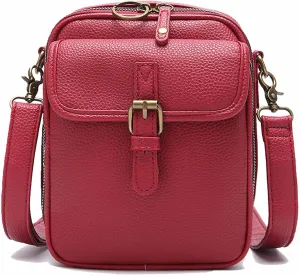 Forcipower Crossbody Bag, Anti Theft, Vintage Leather, Large Capacity, with Two Compartments and 10 Card Slots for Women