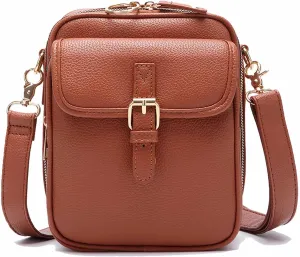 Forcipower Crossbody Bag, Anti Theft, Vintage Leather, Large Capacity, with Two Compartments and 10 Card Slots for Women