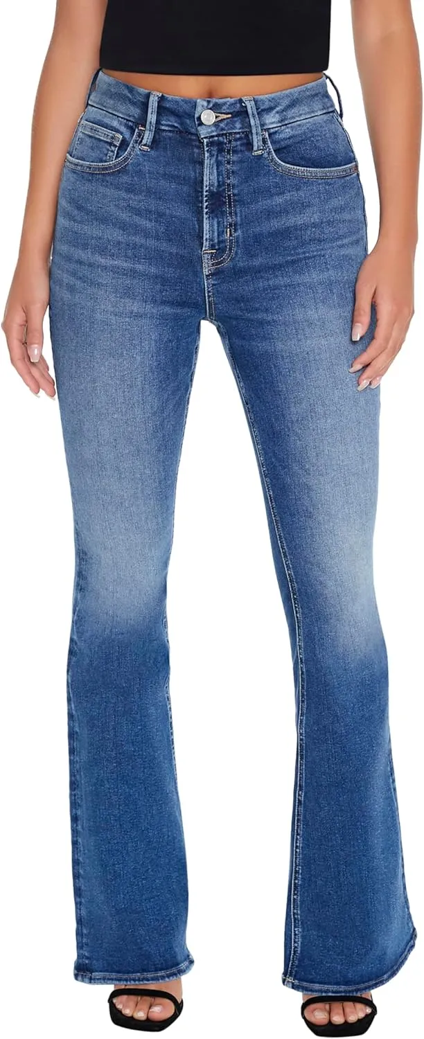 Forever 21 Women's Curvy High-Rise Flare Jeans