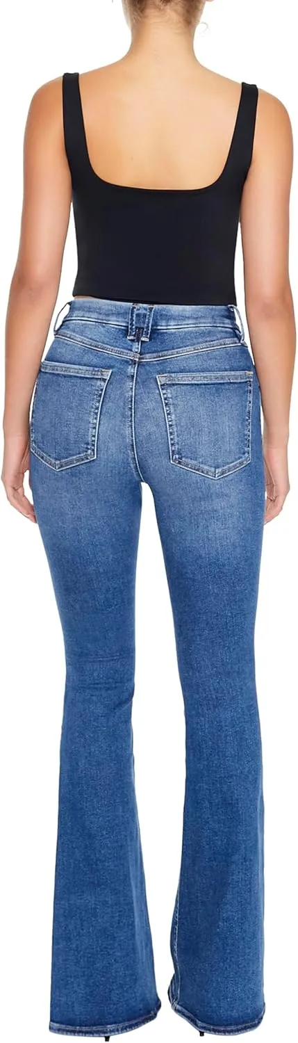 Forever 21 Women's Curvy High-Rise Flare Jeans