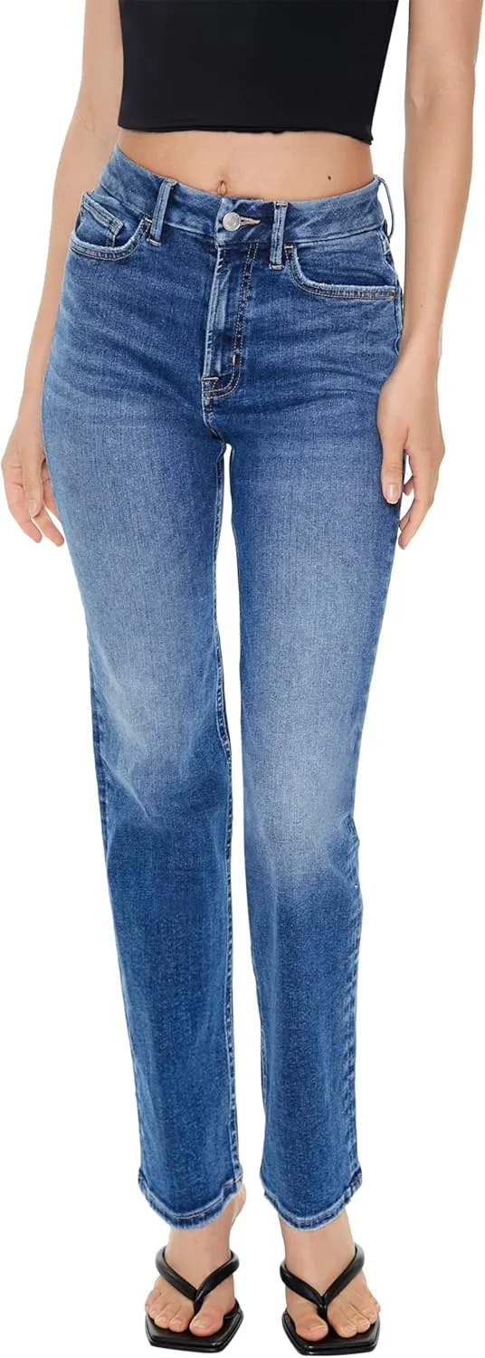 Forever 21 Women's Curvy High-Rise Straight Jeans