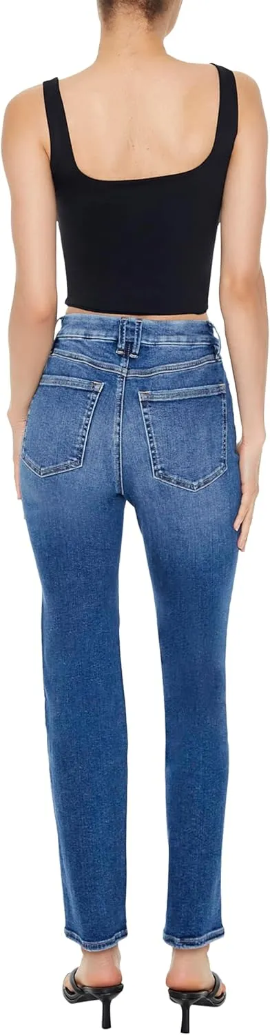 Forever 21 Women's Curvy High-Rise Straight Jeans
