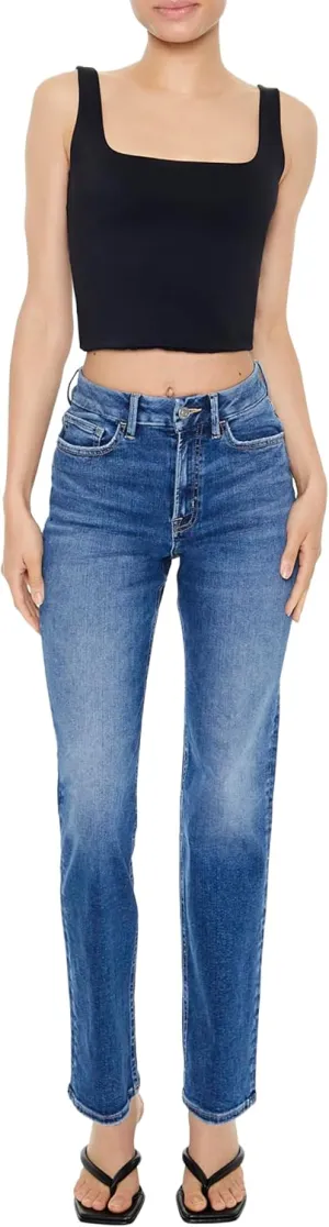 Forever 21 Women's Curvy High-Rise Straight Jeans