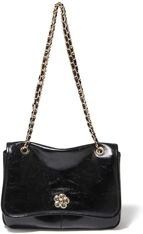 FOXLOVER Medium Size Split Leather Shoulder Purse and Handbag for Women Classic Lady Tote Bag
