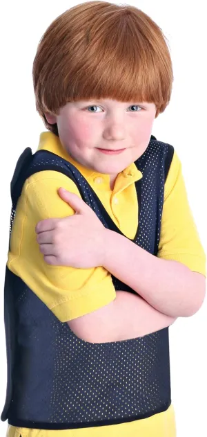 Fun and Function – Pressure Mesh Vest for Kids & Teens – Compression Vest for Kids with Sensory Issues – Navy Blue – Small