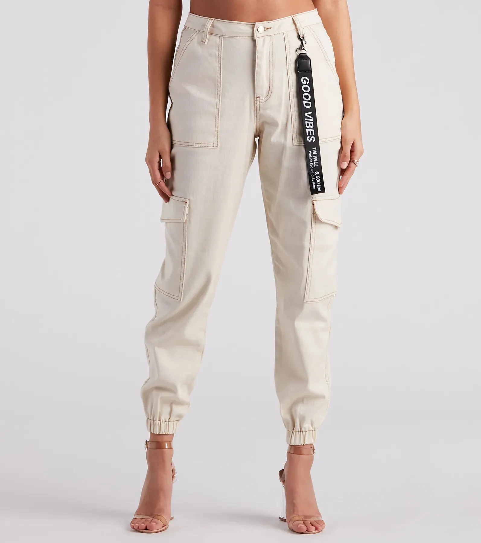 Functional Style Denim Cargo Joggers