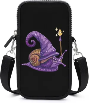 Funny Wizard Snail Crossbody Bag for Women Men Phone Purses Shoulder Bag Handbag