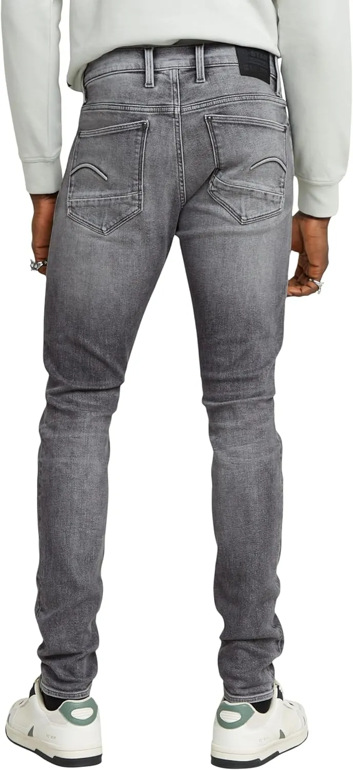 G-STAR RAW Men's Revend Super Slim Fit Jean in Slander Black Superstretch Aged