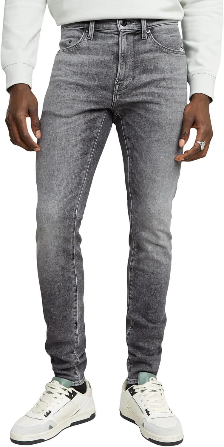 G-STAR RAW Men's Revend Super Slim Fit Jean in Slander Black Superstretch Aged