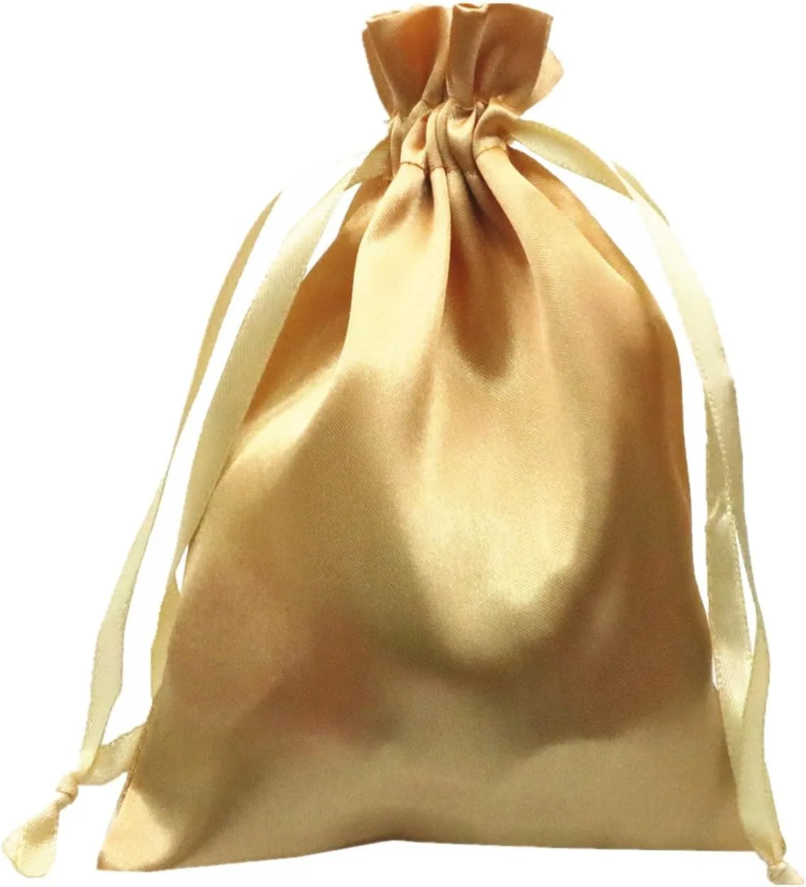 Gbateri 35 Pack 6 x 9 inches Satin Gift Bags with Drawstring, Party Favor Bags, Silk Jewelry Bags, Fabric Cloth Drawstring Pouch Bags,Christmas Gift Bags (Gold)
