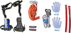 Gdrasuya10 Tree Climbing Tool Tree Climbing Spikes Kit with Gloves and Safety Belt, Adjustable Height Tree Climbing Equipment Set for Hunting, Outdoor Climbing, Fruit Picking