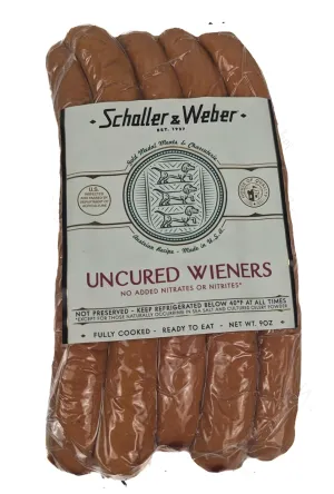 Generic Schaller and Weber Uncured Wieners 9 oz (Pack of 2)