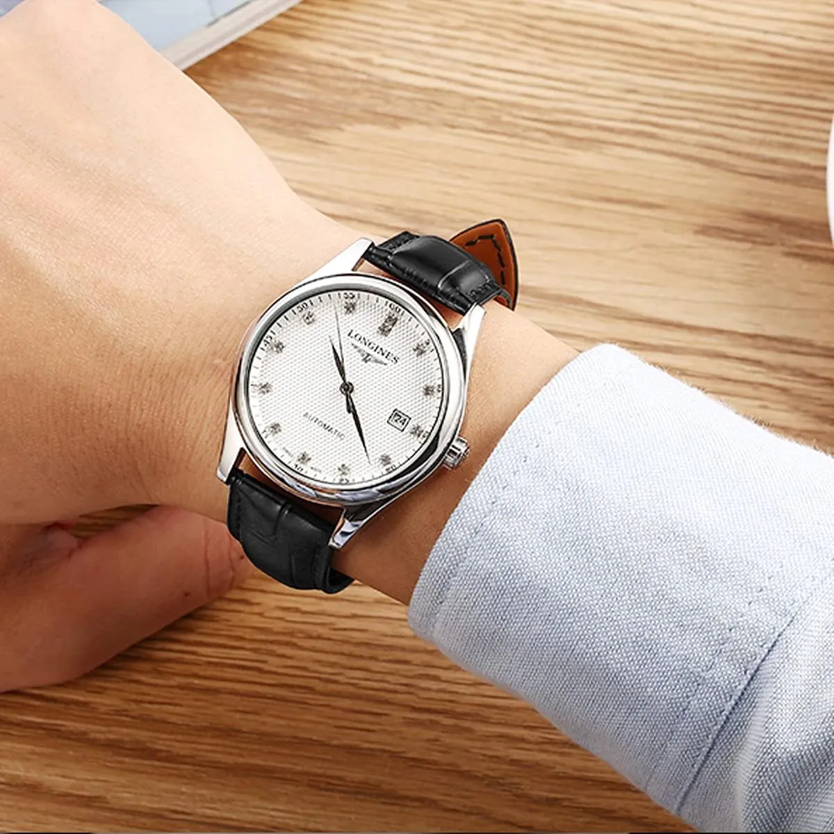 Genuine Leather Band Alligator and Cowhide Replacement Deployment Buckle Watch strap18mm to 24mm Crocodile Leather Strap for Men's and Women's