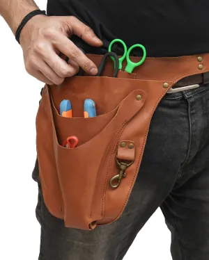 Genuine Leather Gardening Belt With Adjustable Strap