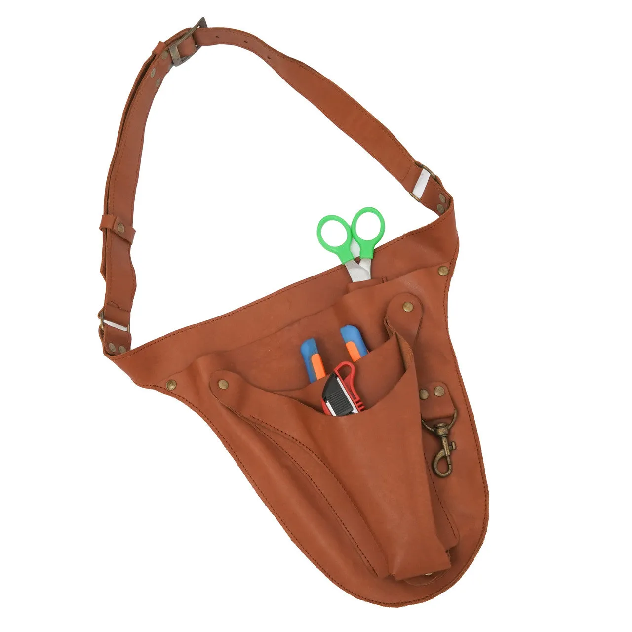 Genuine Leather Gardening Belt With Adjustable Strap