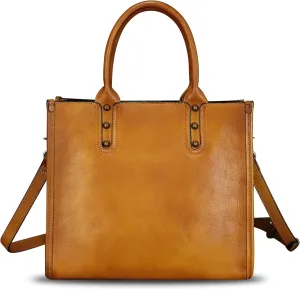 Genuine Leather Purses and Handbags for Women Tote Bag Vintage Crossbody Shoulder Bag Top Handle Bag Satchel