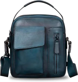 Genuine Leather Purses and Shoulder Bag for Men Vintage Real Leather Messenger Bag Handbag Crossbody Satchel Purse Strap