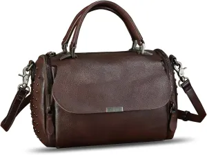 Genuine Leather Satchel for Women - Handbag with Top Handle and Shoulder Strap - Crossbody Bag - Handmade Purses