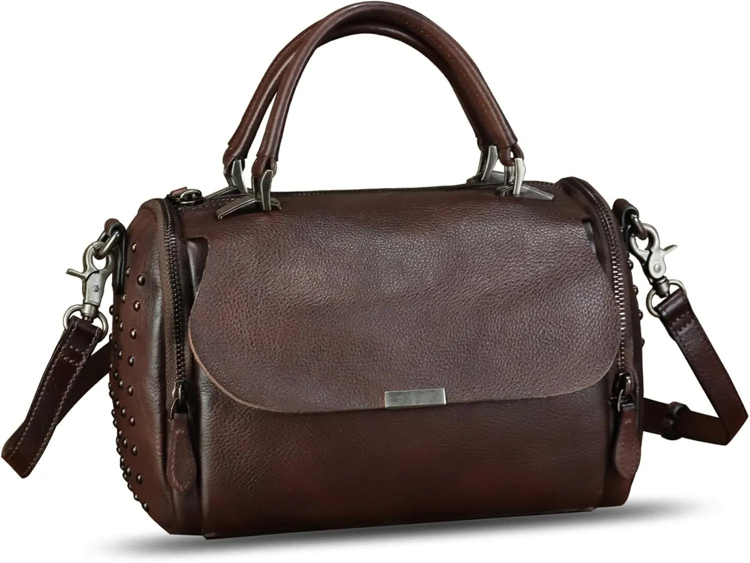 Genuine Leather Satchel for Women - Handbag with Top Handle and Shoulder Strap - Crossbody Bag - Handmade Purses