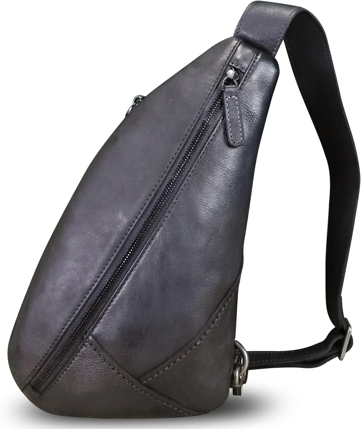 Genuine Leather Silng Bag for Women and Men Vintage Leather Sling Backpack Shoulder Crossbody Bag Chest Purses